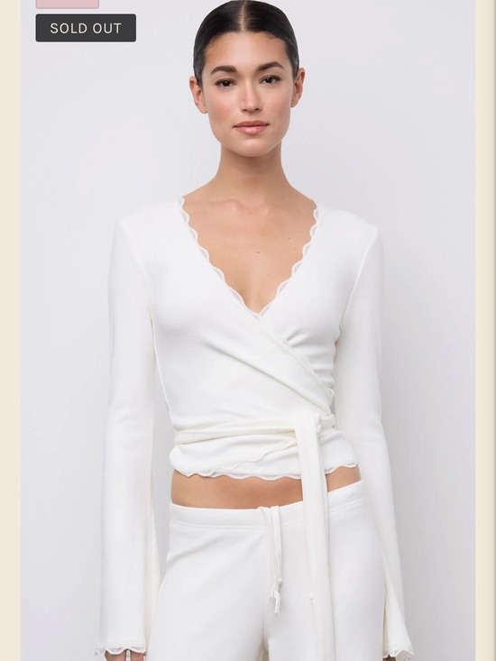 Phe phe Tops - NWT Phe Phe Wrap Top Coconut size L